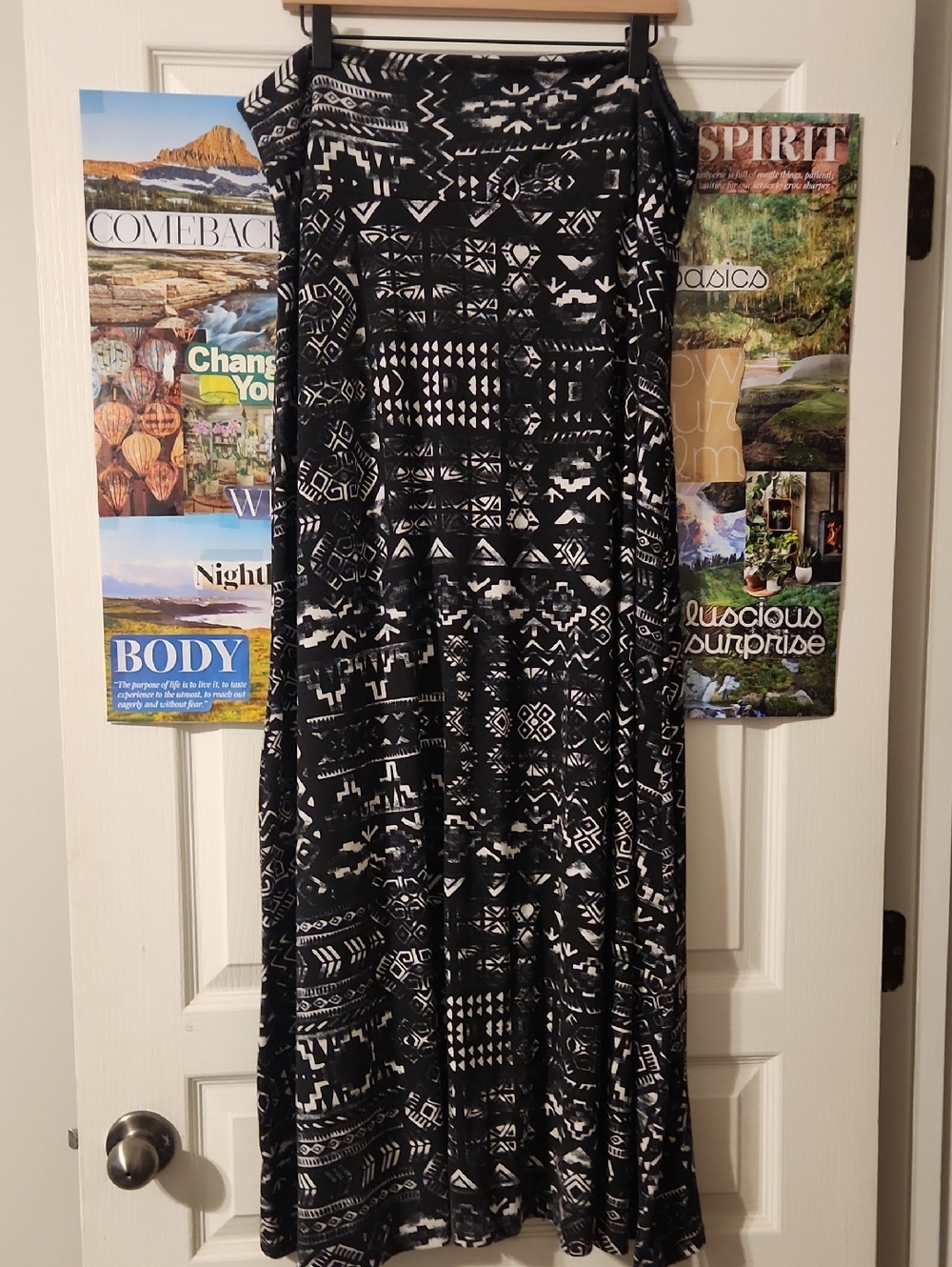 Mossimo Supply Co. Black and White Maxi Skirt